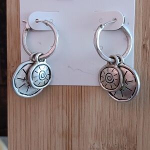 Silver Tone Hoop Dangle Earrings